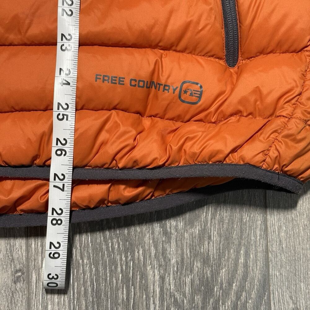 Free Country Down Fill Puffer Vest Mens XXL Orange Zip Hiking Hunting Gorpcore - Picture 6 of 8